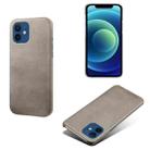 For iPhone 12 / 12 Pro Calf Texture PC + PU Phone Case(Grey) - 1