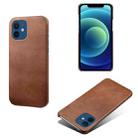For iPhone 12 / 12 Pro Calf Texture PC + PU Phone Case(Brown) - 1