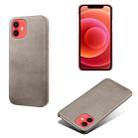 For iPhone 12 mini Calf Texture PC + PU Phone Case (Grey) - 1