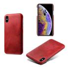 For iPhone XS Max Calf Texture PC + PU Phone Case(Red) - 1