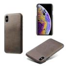 For iPhone XS Max Calf Texture PC + PU Phone Case(Grey) - 1