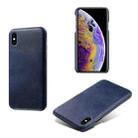 For iPhone XS Max Calf Texture PC + PU Phone Case(Blue) - 1