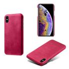 For iPhone XS Max Calf Texture PC + PU Phone Case(Rose Red) - 1