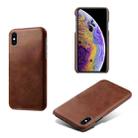 For iPhone XS Max Calf Texture PC + PU Phone Case(Brown) - 1