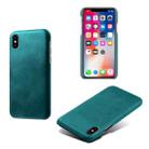 For iPhone X / XS Calf Texture PC + PU Phone Case(Green) - 1