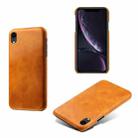 For iPhone XR Calf Texture PC + PU Phone Case(Orange) - 1