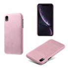 For iPhone XR Calf Texture PC + PU Phone Case(Pink) - 1