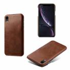 For iPhone XR Calf Texture PC + PU Phone Case(Brown) - 1
