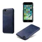 For iPhone SE 2022 / SE 2020 / 8 / 7 Calf Texture PC + PU Phone Case(Blue) - 1