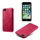 For iPhone SE 2022 / SE 2020 / 8 / 7 Calf Texture PC + PU Phone Case(Rose Red) - 1