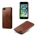 For iPhone SE 2022 / SE 2020 / 8 / 7 Calf Texture PC + PU Phone Case(Brown) - 1