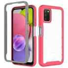 For Samsung Galaxy A03S 164mm Starry Sky Solid Color Series Shockproof PC + TPU Protective Phone Case(Rose Red) - 1