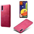 Calf Texture  PC + PU Phone Case For Samsung Galaxy A50(Rose Red) - 1