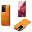 Calf Texture  PC + PU Phone Case For Samsung Galaxy S30 Ultra(Orange) - 1