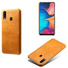 Calf Texture  PC + PU Phone Case For Samsung Galaxy A20(Orange) - 1