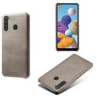Calf Texture  PC + PU Phone Case For Samsung Galaxy A21(Grey) - 1