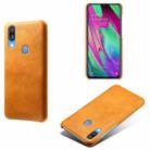 Calf Texture  PC + PU Phone Case For Samsung Galaxy A40(Orange) - 1