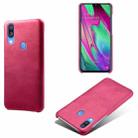 Calf Texture  PC + PU Phone Case For Samsung Galaxy A40(Rose Red) - 1
