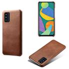 For Samsung Galaxy F52 5G Calf Texture  PC + PU Phone Case(Brown) - 1