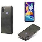 For Samsung Galaxy M11 Calf Texture  PC + PU Phone Case(Black) - 1