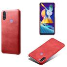 For Samsung Galaxy M11 Calf Texture  PC + PU Phone Case(Red) - 1