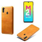 For Samsung Galaxy M21 2021 Calf Texture  PC + PU Phone Case(Orange) - 1