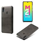 For Samsung Galaxy M21 2021 Calf Texture  PC + PU Phone Case(Black) - 1
