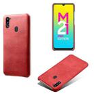 For Samsung Galaxy M21 2021 Calf Texture  PC + PU Phone Case(Red) - 1