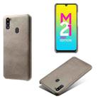 For Samsung Galaxy M21 2021 Calf Texture  PC + PU Phone Case(Grey) - 1