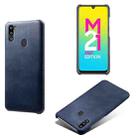 For Samsung Galaxy M21 2021 Calf Texture  PC + PU Phone Case(Blue) - 1
