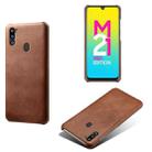 For Samsung Galaxy M21 2021 Calf Texture  PC + PU Phone Case(Brown) - 1
