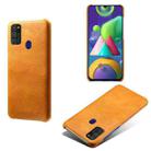 For Samsung Galaxy M21 Calf Texture  PC + PU Phone Case(Orange) - 1