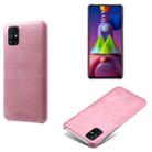 For Samsung Galaxy M31 Calf Texture  PC + PU Phone Case(Pink) - 1