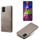 For Samsung Galaxy M31 Calf Texture  PC + PU Phone Case(Grey) - 1