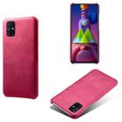 For Samsung Galaxy M31 Calf Texture  PC + PU Phone Case(Rose Red) - 1