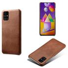 For Samsung Galaxy M31S Calf Texture  PC + PU Phone Case(Brown) - 1