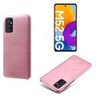 For Samsung Galaxy M52 5G Calf Texture  PC + PU Phone Case(Pink) - 1