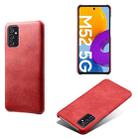 For Samsung Galaxy M52 5G Calf Texture  PC + PU Phone Case(Red) - 1