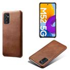 For Samsung Galaxy M52 5G Calf Texture  PC + PU Phone Case(Brown) - 1