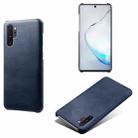 For Samsung Galaxy Note10+ Calf Texture  PC + PU Phone Case(Blue) - 1