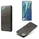 For Samsung Galaxy Note20 Calf Texture  PC + PU Phone Case(Black) - 1