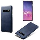 For Samsung Galaxy S10 Calf Texture  PC + PU Phone Case(Blue) - 1