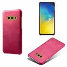 For Samsung Galaxy S10e Calf Texture  PC + PU Phone Case(Rose Red) - 1