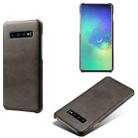 For Samsung Galaxy S10+ Calf Texture  PC + PU Phone Case(Black) - 1