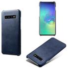 For Samsung Galaxy S10+ Calf Texture  PC + PU Phone Case(Blue) - 1
