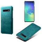 For Samsung Galaxy S10+ Calf Texture  PC + PU Phone Case(Green) - 1