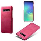 For Samsung Galaxy S10+ Calf Texture  PC + PU Phone Case(Rose Red) - 1