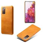 For Samsung Galaxy S20 FE Calf Texture  PC + PU Phone Case(Orange) - 1