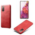For Samsung Galaxy S20 FE Calf Texture  PC + PU Phone Case(Red) - 1