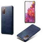 For Samsung Galaxy S20 FE Calf Texture  PC + PU Phone Case(Blue) - 1